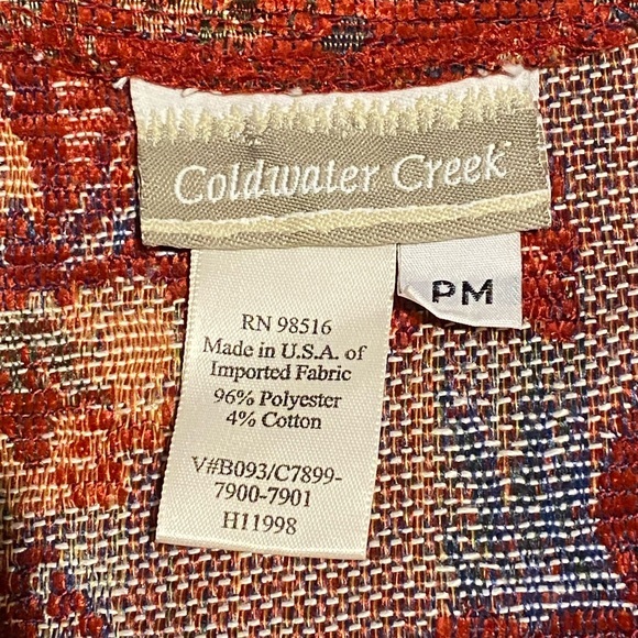 COLDWATER CREEK FLORAL TAPESTRY JACKET‎ SIZE WOMANS PETITE MEDIUM - Picture 4 of 9